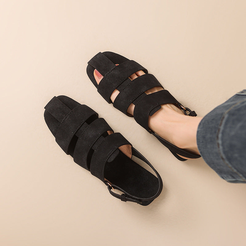 Femme Strappy Slingback Flade Sandaler med Fodbuestøtte Stilla