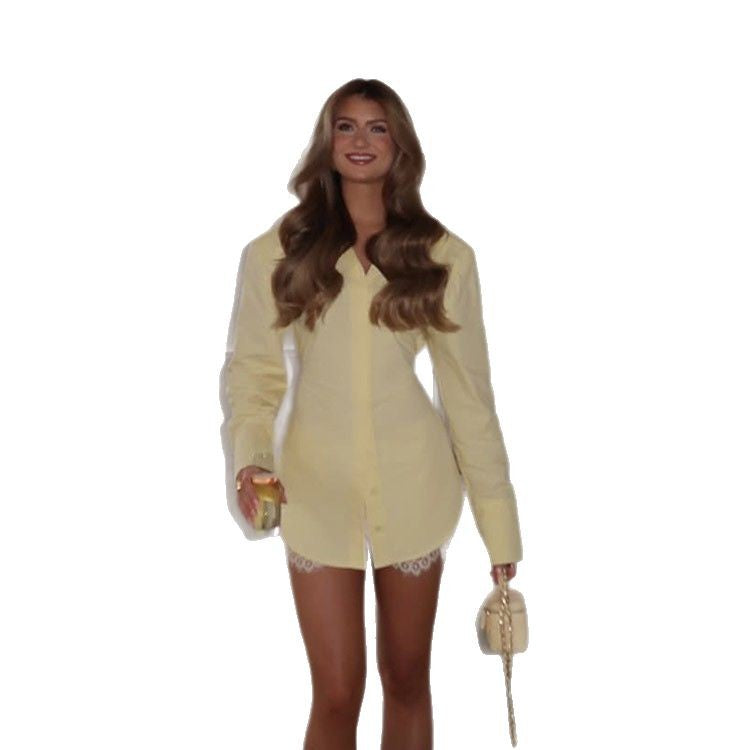 Dame skjorte i afslappet oversized stil med elegante detaljer Stilla