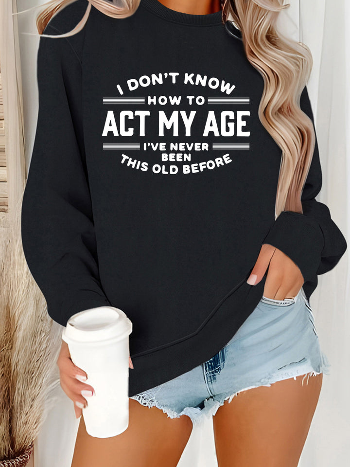 Kvinders sweatshirt med humoristisk print og afslappet pasform Stilla