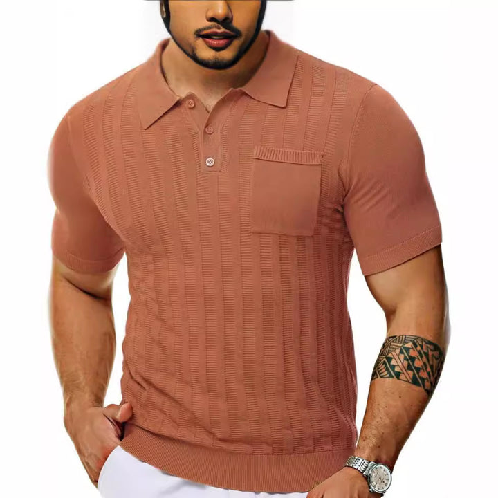 Herrer trendy polo shirt med struktureret mønster Stilla