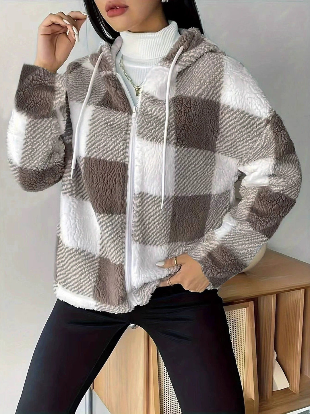 Skovae | Ternet Teddy Hoodie Jakke Warm og Komfortabel til Vinteren
