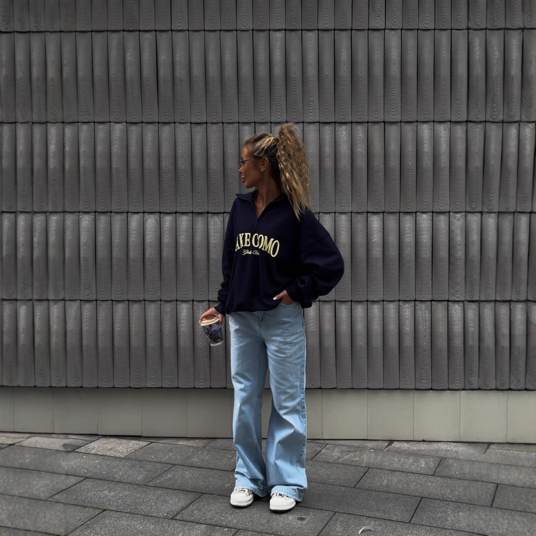 Kvinders afslappede zip sweatshirt i urban stil med logo print Stilla