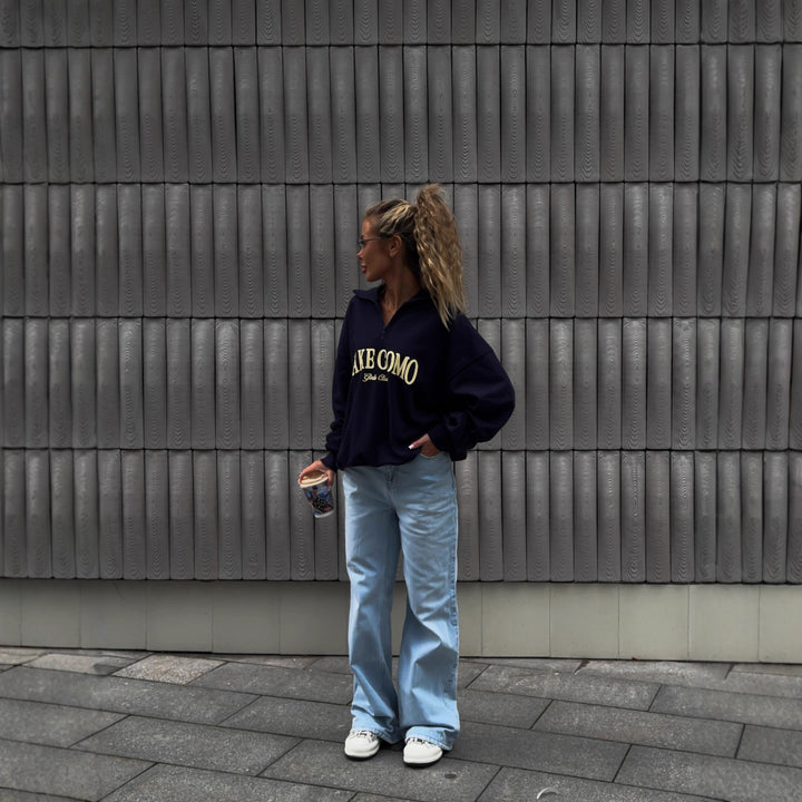 Kvinders afslappede zip sweatshirt i urban stil med logo print Stilla