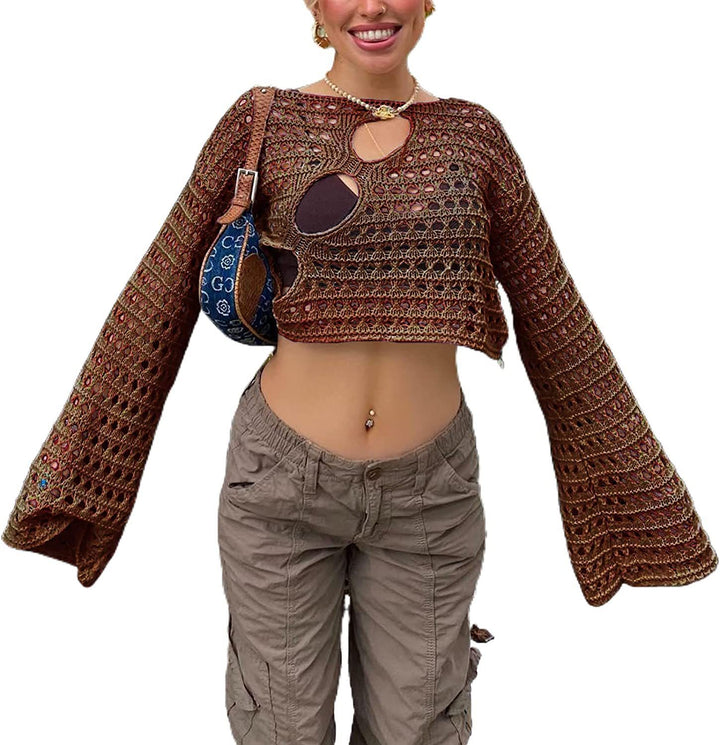 Dame Couture Striktop med særlige cut-out-detaljer Stilla