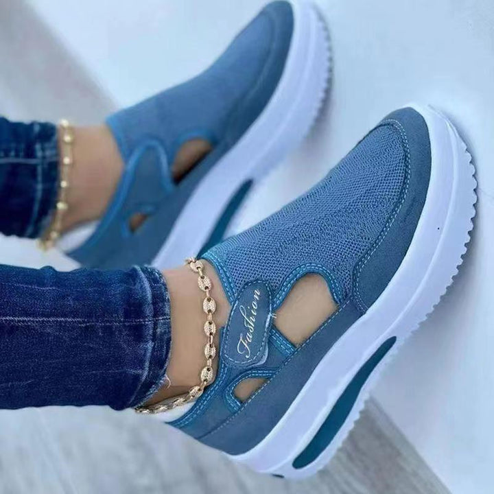 Dame behagelige Slip-On Sneakers med elastisk overmateriale og skridsikkert sålprofil Stilla
