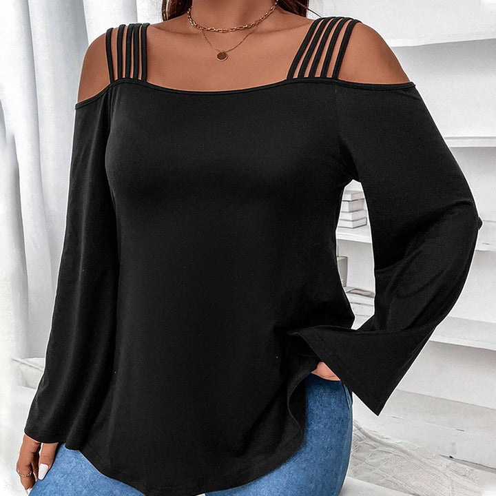Dame off-shoulder top med moderigtigt ribstrikdesign Stilla
