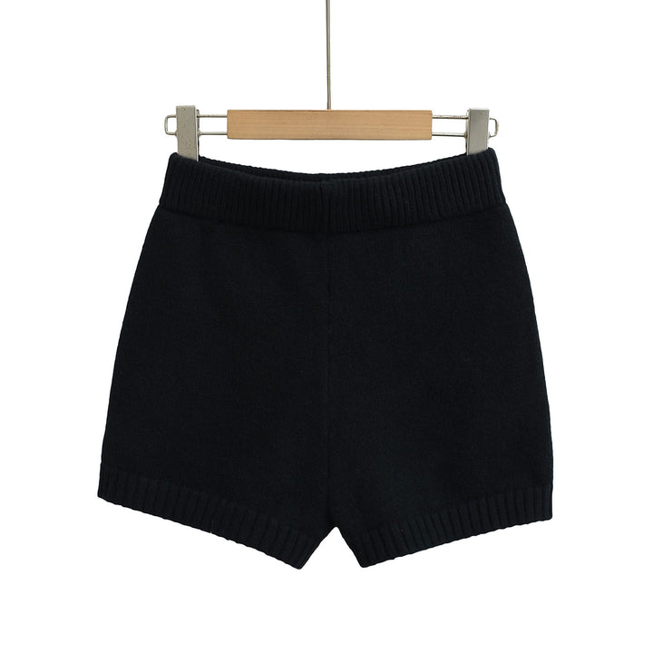 Dame Relaxed Strikkeshorts med elastisk talje Stilla