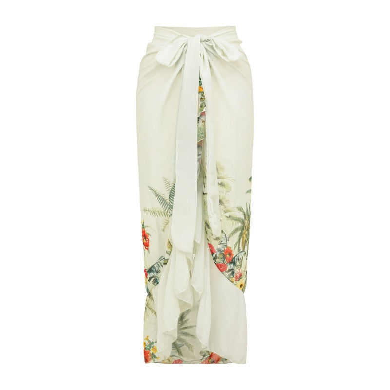 Dame One-sided badeanstik med raffineret cut-out og blomsterdesign Skovae
