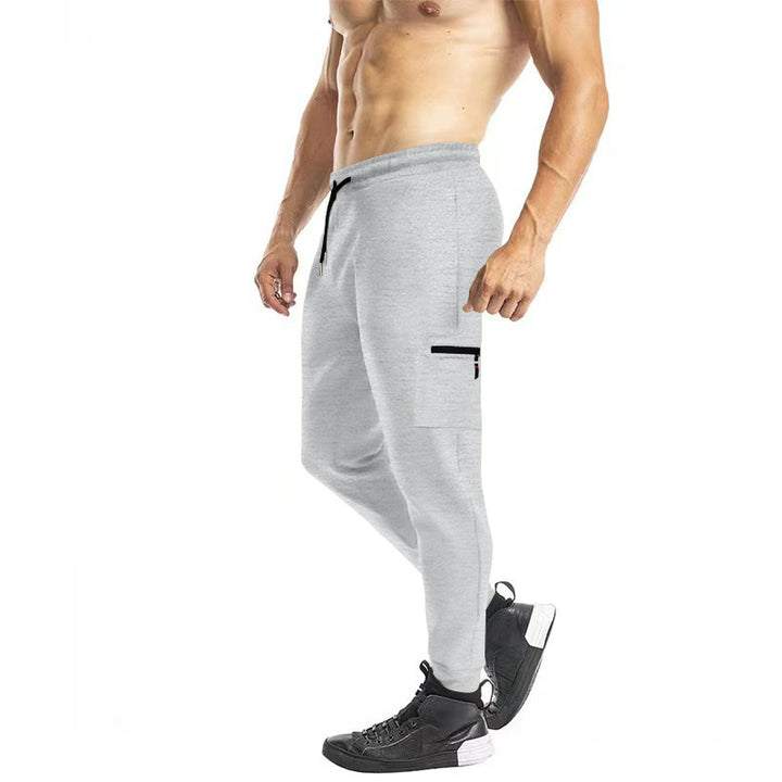 Herrer casual sportsbukser med praktiske lynlåslommer og elastisk talje Stilla