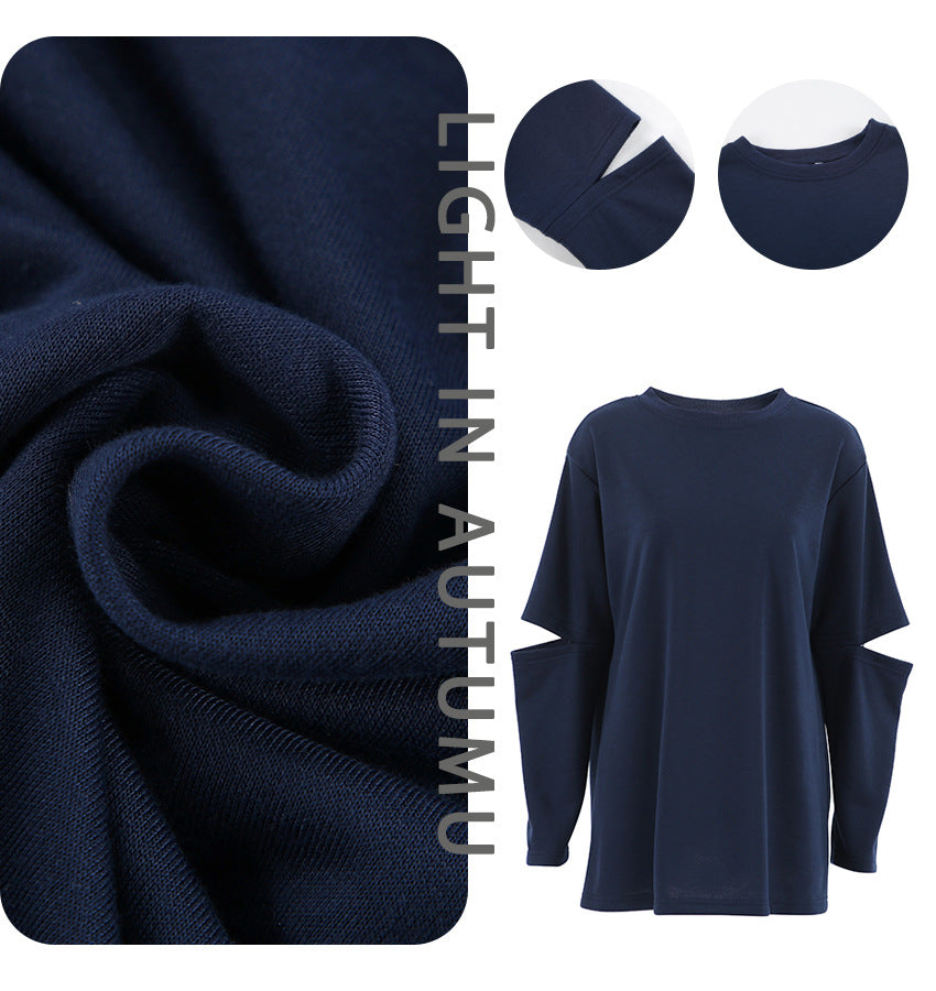 Dame Behagelig Oversized Pullover med splitærmer Stilla