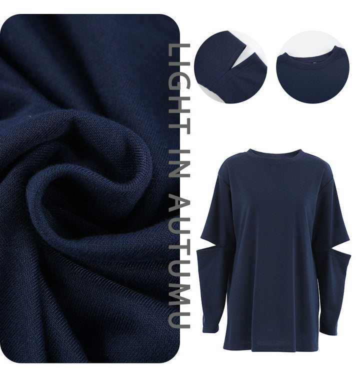 Dame Behagelig Oversized Pullover med splitærmer Stilla