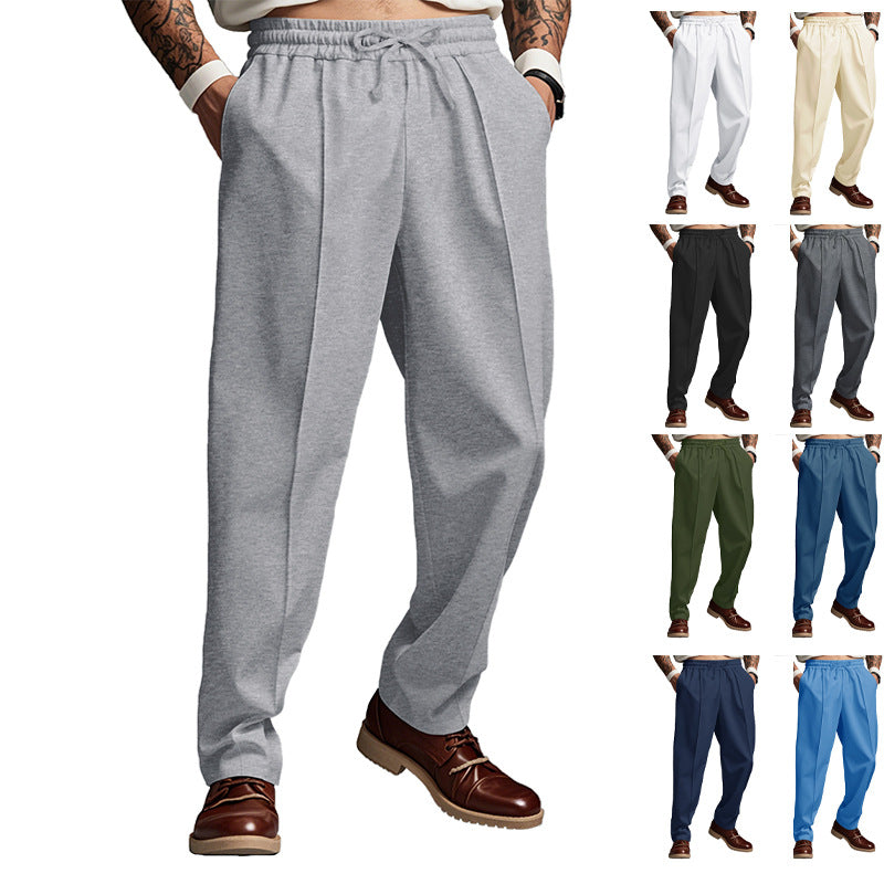 Herrer nan sporty joggingbukser med elastisk talje og forreste midtersøm Skovae