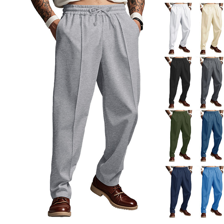Herrer nan sporty joggingbukser med elastisk talje og forreste midtersøm Skovae