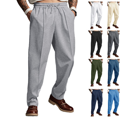 Herrer nan sporty joggingbukser med elastisk talje og forreste midtersøm Skovae