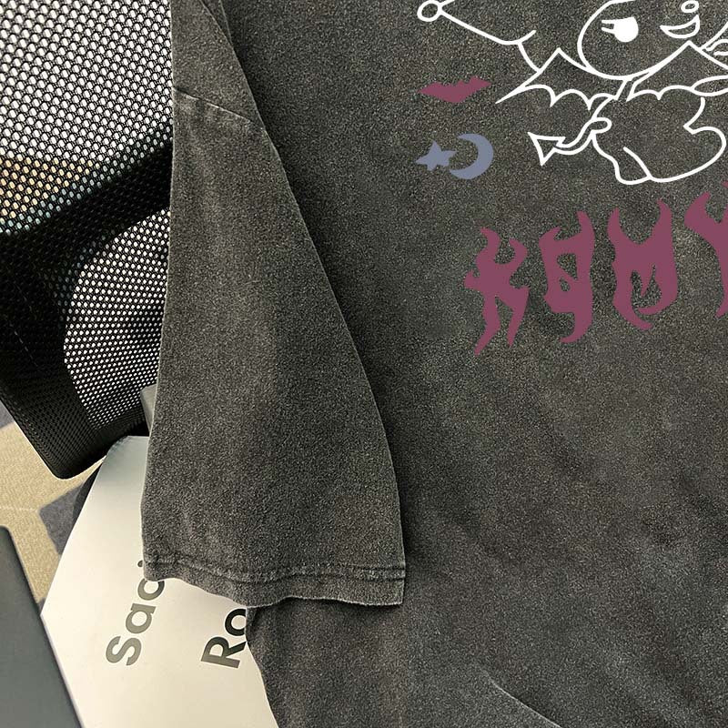 Damer Oversized T-shirt med kreativt tegneserie-motiv og afslappet pasform Stilla
