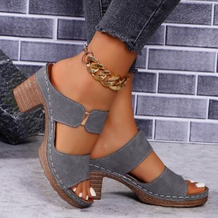 Dame Wedge-sandaler med flettet design og komfortabel blokhæl Stilla