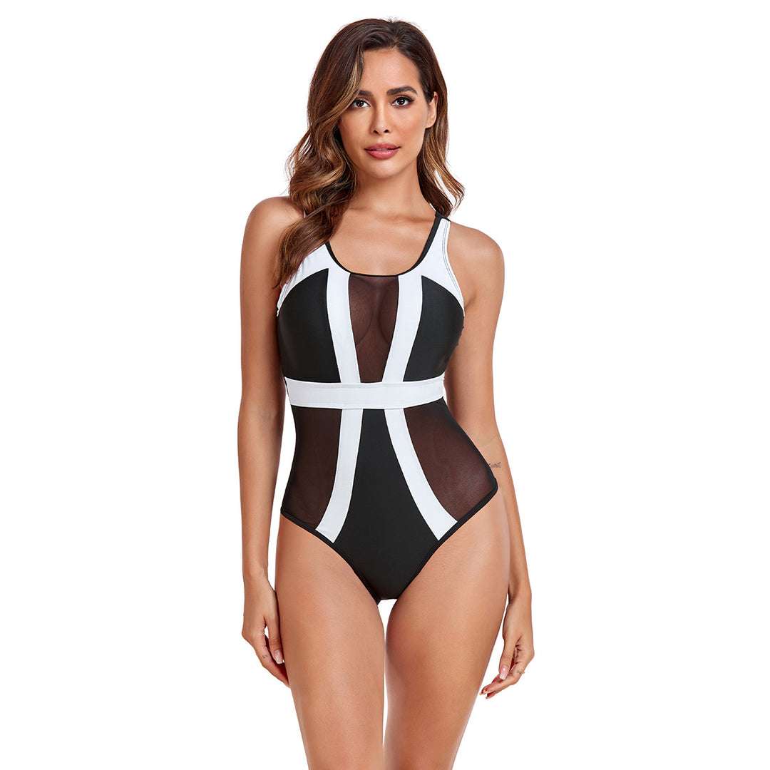 Dame Sporty Éntegreret Badedragt med moderne Mesh-design Skovae