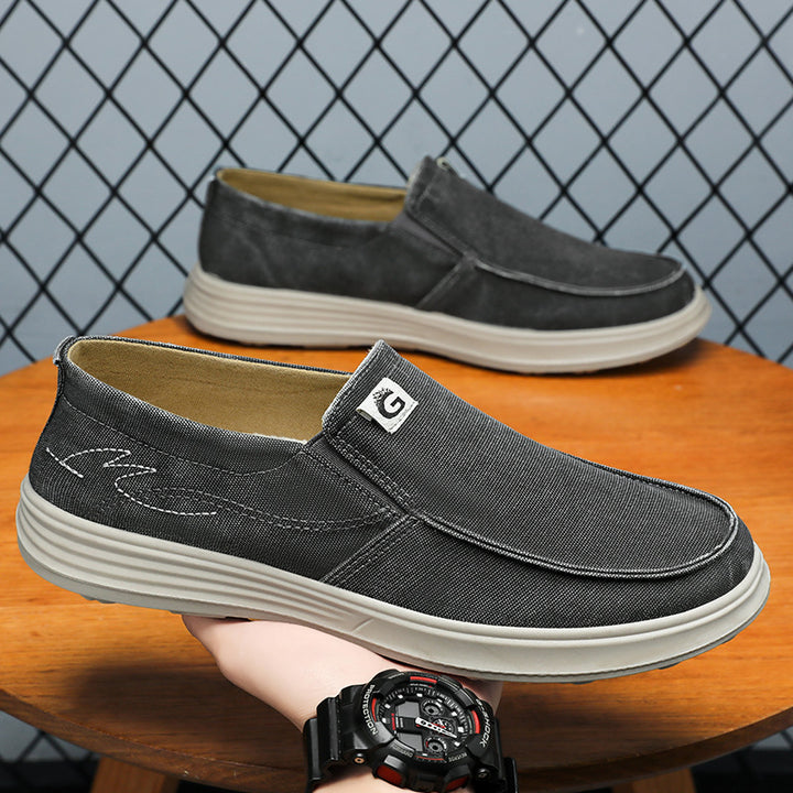 Herrer Komfortable Slip-On Sneakers med fleksibel Gummibund Stilla