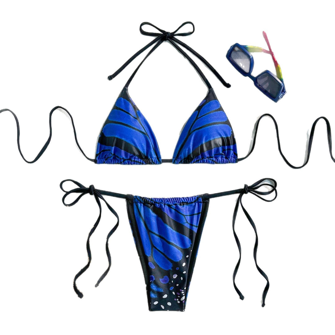 Dame Triangel-Bikini med livligt sommerfugledesign Skovae