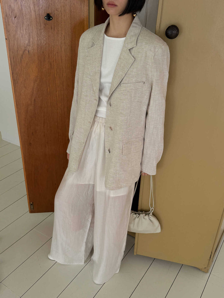 Damer afslappet linned blazer med struktureret finish Stilla