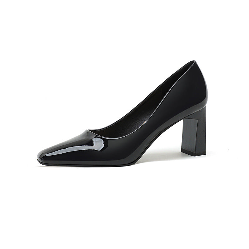 Dame Glitrende Spids-Tå Blokhæls-Pumps Stilla