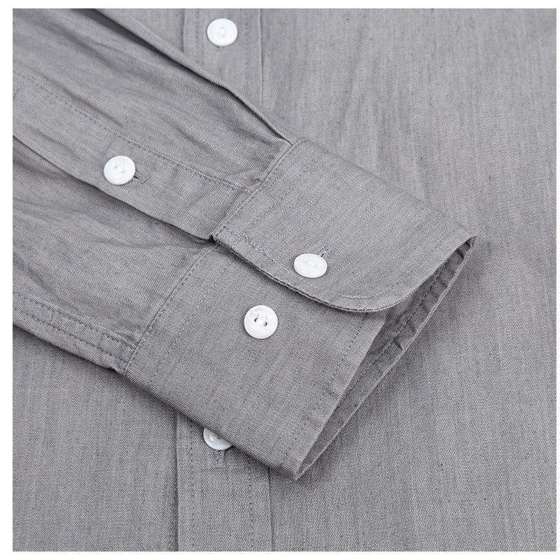 Herrer Denim Langærmet skjorte med moderne snit og brystlomme Stilla