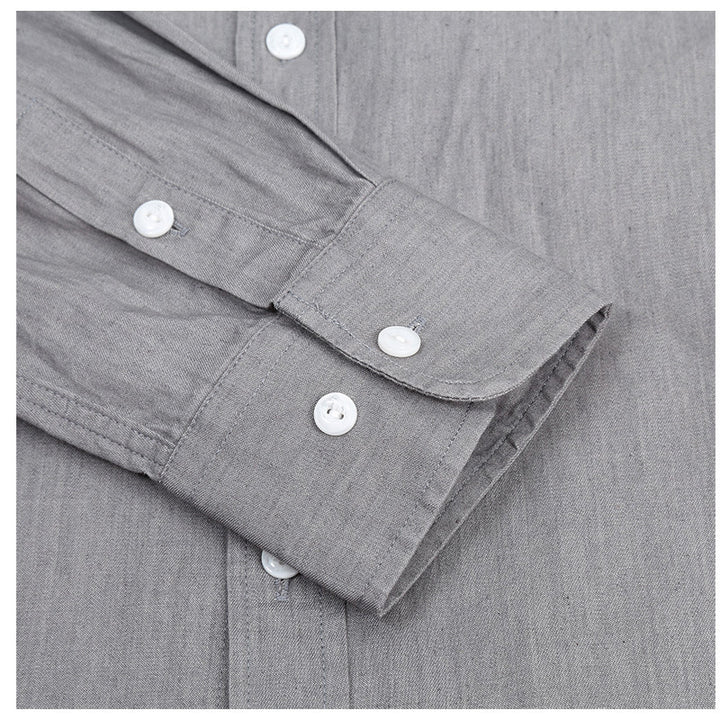 Herrer Denim Langærmet skjorte med moderne snit og brystlomme Stilla