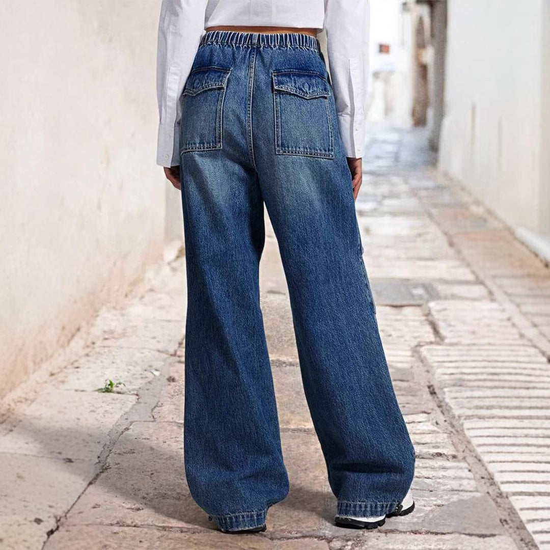 Kvinder Komfortable bredskårne jeans i afslappet urban stil Stilla