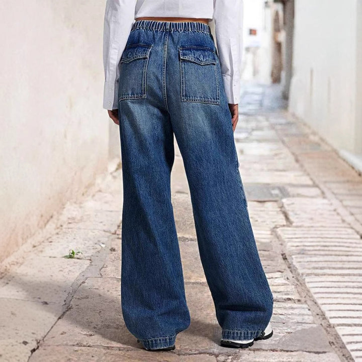 Kvinder Komfortable bredskårne jeans i afslappet urban stil Stilla