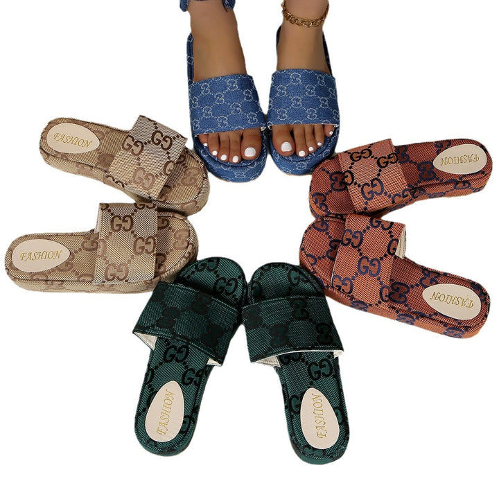 Dame wedge-sandaler med moderne mønster og komfortabel indersål Stilla