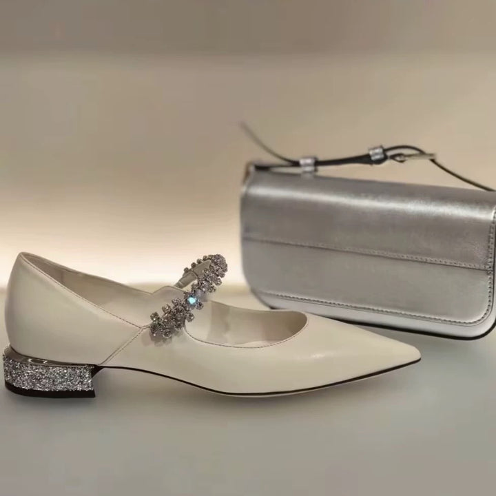 Dame elegante spænde pumps med funklen sten detaljer Stilla