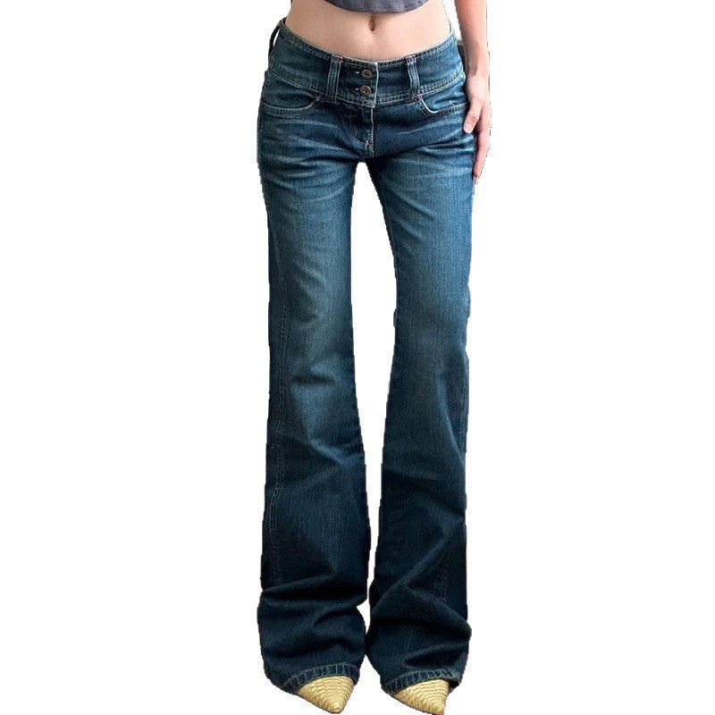 Dame Bootcut Jeans med høj talje og sidelommer Skovae