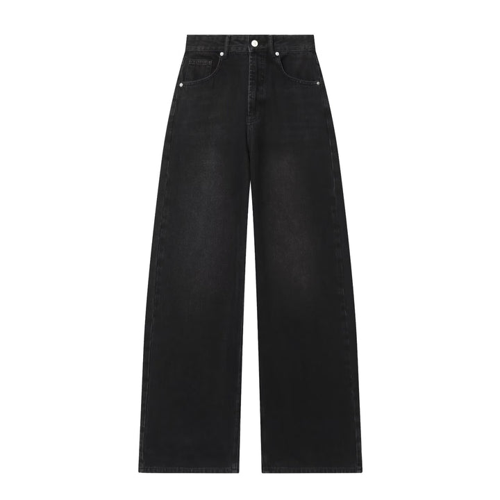 Dame Vintage Højtalje Bredbenede Jeans med autentisk Denim Skovae