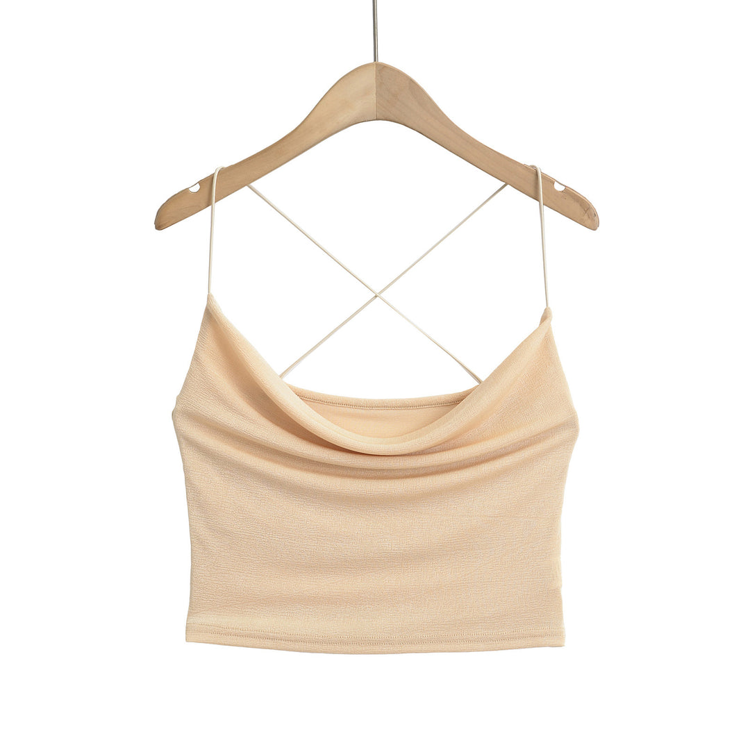 Dame Crop-top med elegant omslagseffekt og åndbare stropper Stilla