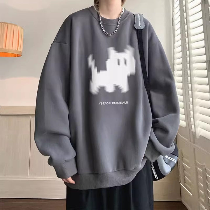 Herrer trendy oversized sweatshirt med unikt grafikdesign og behagelig pasform Stilla