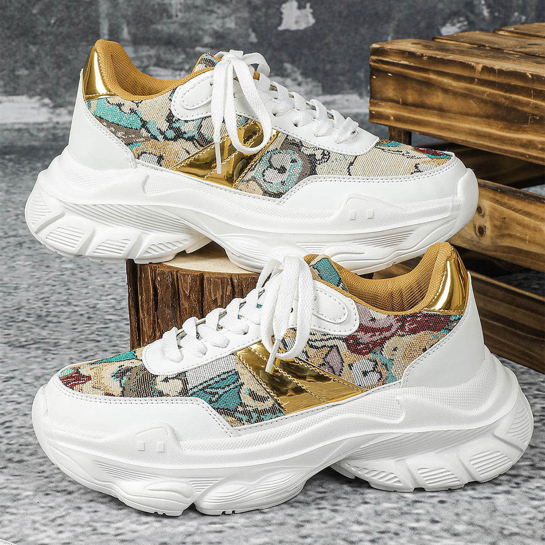 Dame Mode Fritids-sneakers med tekstureret overflade og glitrende accenter Stilla