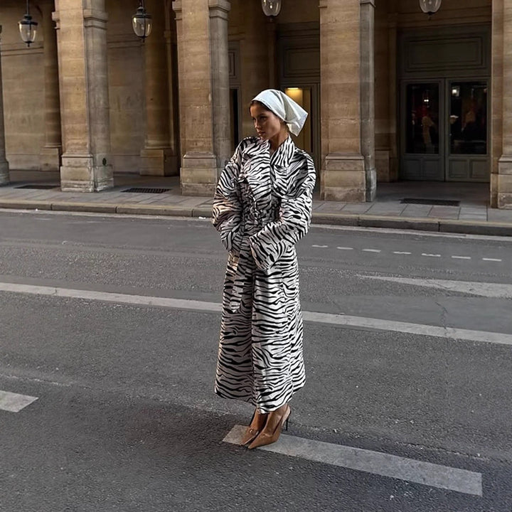 Dame stilfuld Badekåbe med Zebra-mønster Stilla