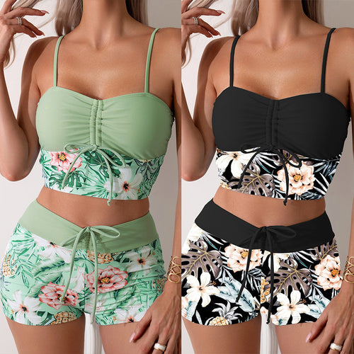 Dame Bikinisæt med mode Crop-Top og polstrede shorts Stilla