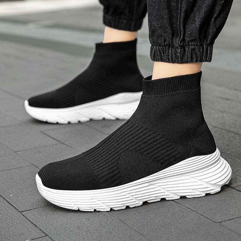 Dame nan sømløs strik-fritids sneakers med sokkekrave og stødabsorberende profil sål Skovae