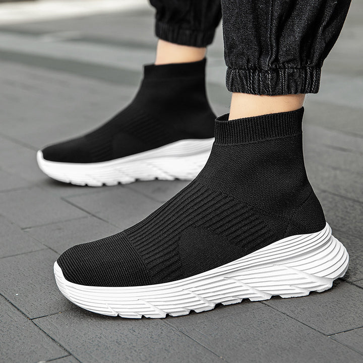 Dame nan sømløs strik-fritids sneakers med sokkekrave og stødabsorberende profil sål Skovae