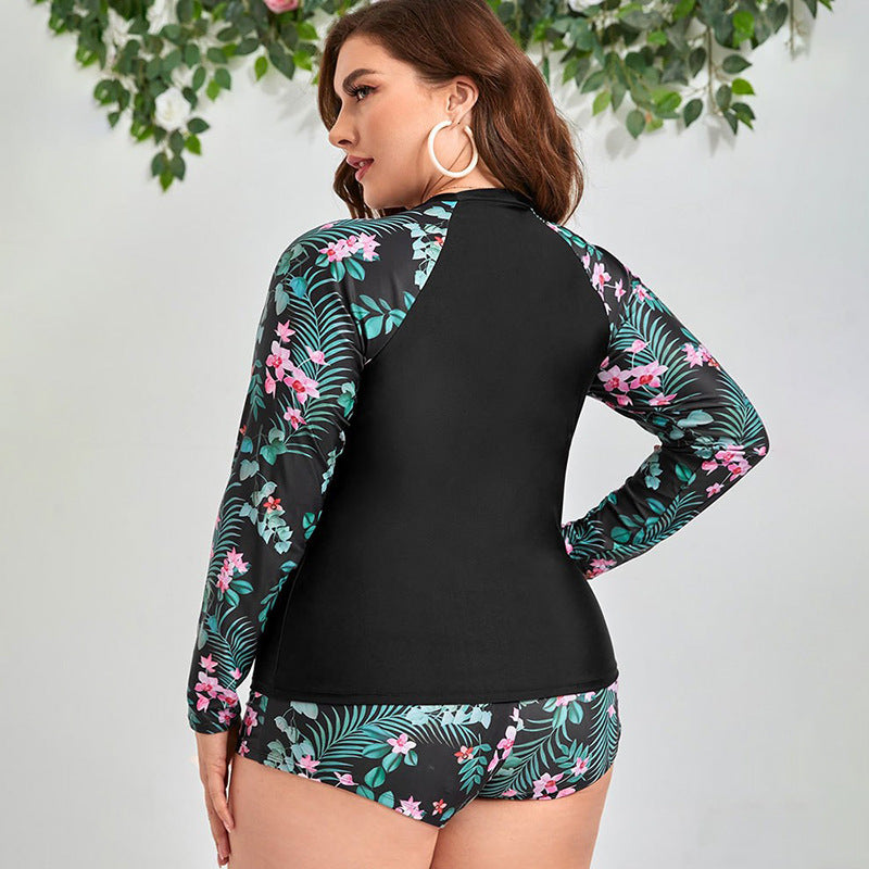 Dame Langærmet Surfdragt med floral mønster Skovae