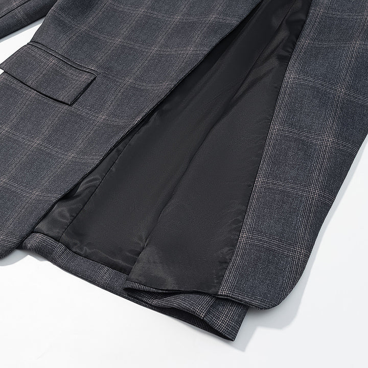 Kvindernes designer blazer med urban ternet mønster Stilla