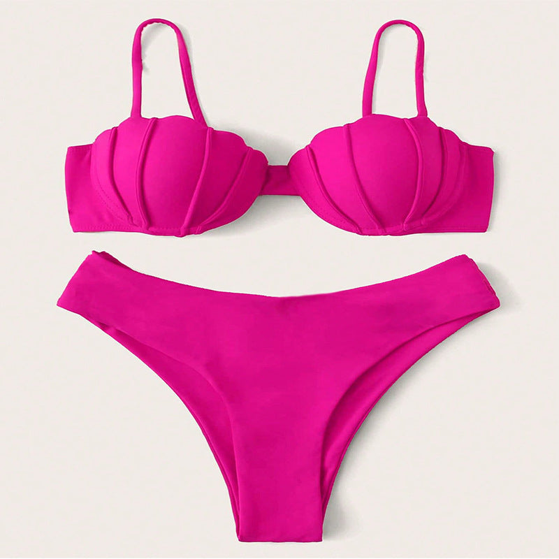 Dame bikini sæt med særlig musling form og høj talje Skovae