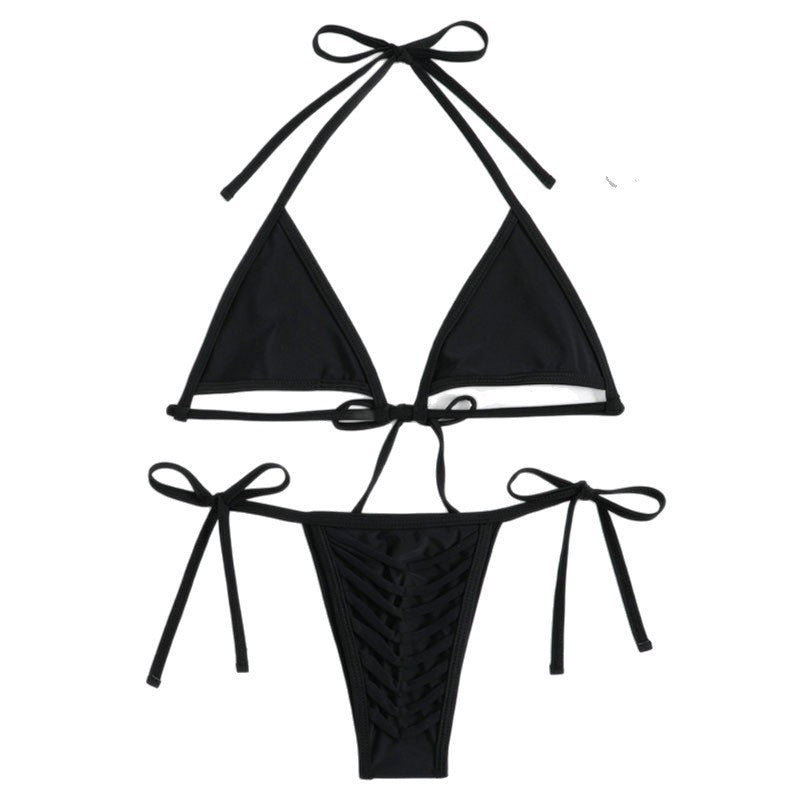 Dame Cut-Out Bikini med snøre detaljer Skovae