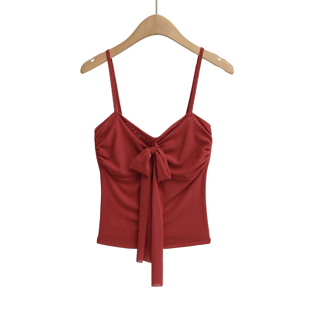 Damer bomulds crop-top med legende knude og sart stropdesign Stilla