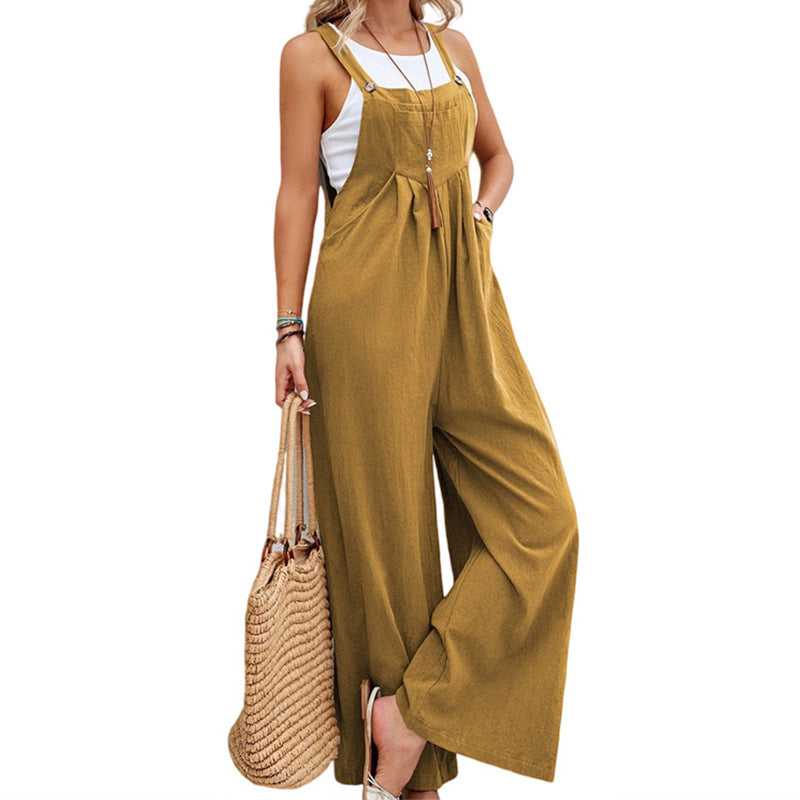 Dame bred overalls med afslappet snit og raffinerede detaljer Stilla