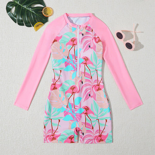 Dame badedragt med UV-beskyttelse og trendy flamingo-tryk Stilla