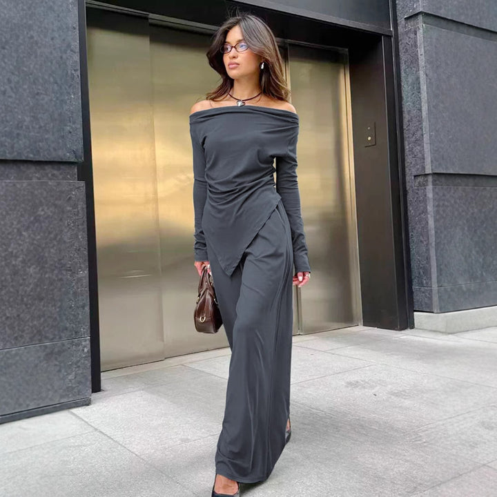 Dame Elegant Jumpsuit med skulderfri design og brede ben Stilla