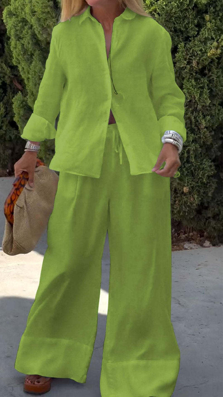 Dame afslappet og luftig loungewear-sæt lavet af blødt stof med løs pasform Stilla