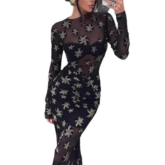 Femme Transparent Bestikset Maxikjole Stilla